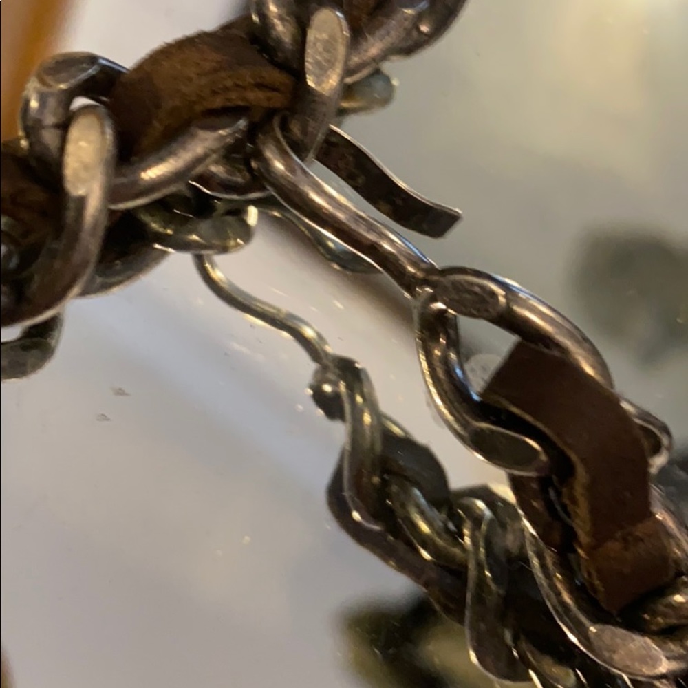 Chanel Nickel/silver brown leather belt - Picture 9 of 13